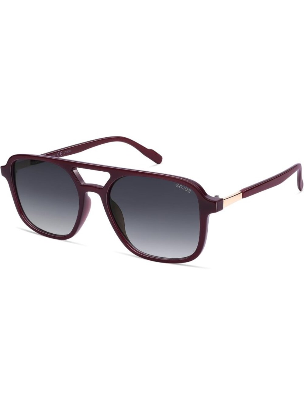 Women's Red Blue Trendy Rectangle Retro Aviator Sunglasses Elegant Design